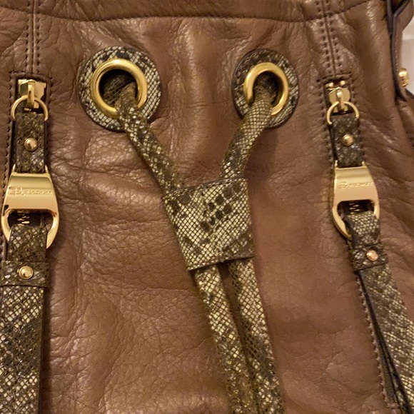 B. Makowsky Cross Body Shoulder Bag Leather Snake Embossed EUC - Picture 9 of 12